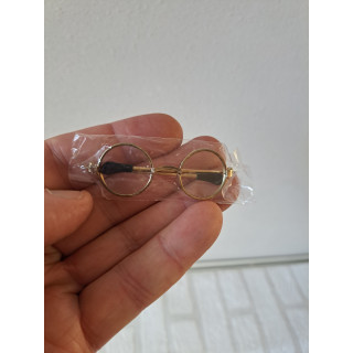 Poppen-beren bril met kunststof glazen, metaal 6x2cm
