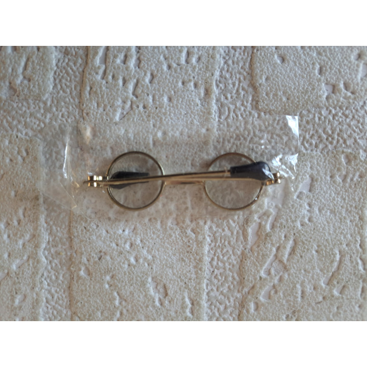 Poppen-beren bril met kunststof glazen, metaal 5.5x1.5cm - mini brillen