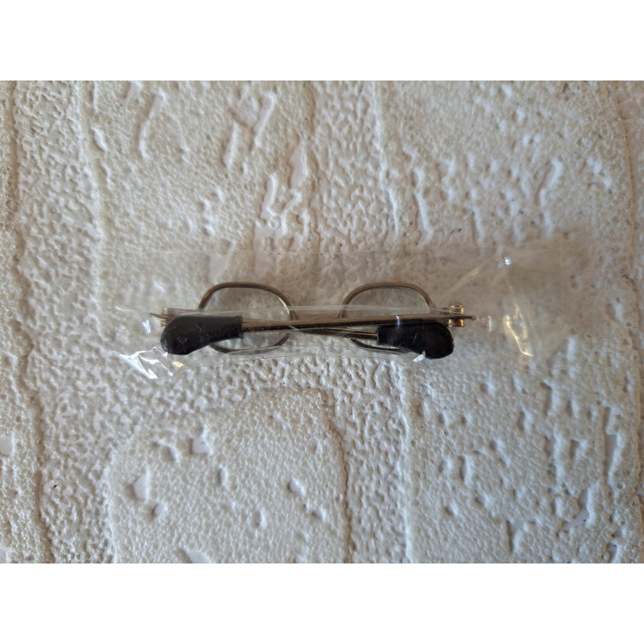 Poppen-beren bril met kunststof glazen, metaal 5x1cm - mini brillen