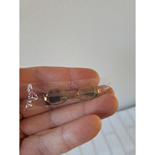 Poppen-beren bril met kunststof glazen, metaal 5x1cm