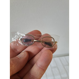 Poppen bril met kunststof glazen, metaal 6x1.5cm