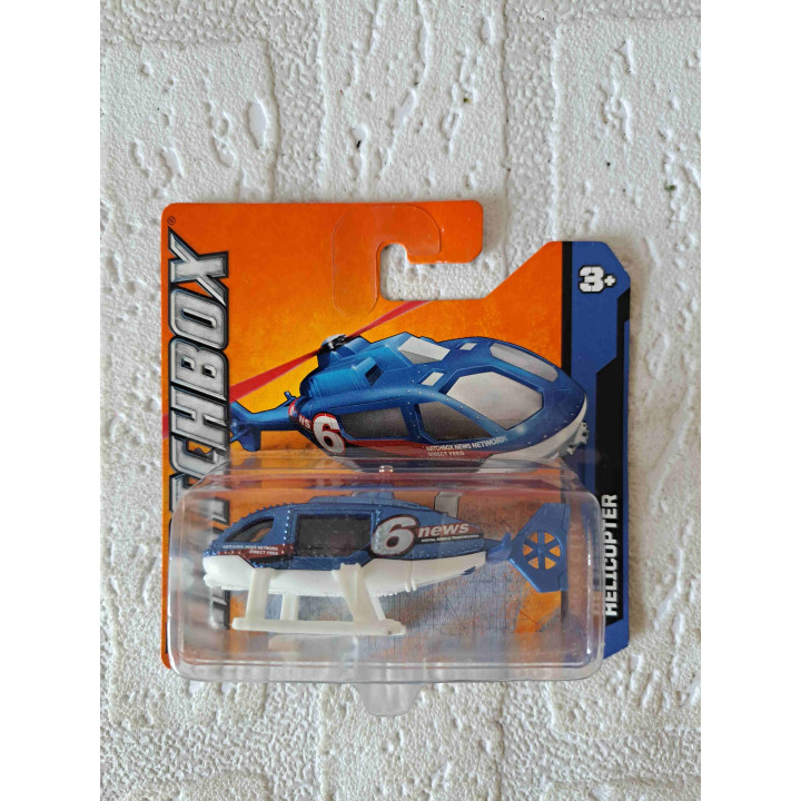 Helicopter 6 News Matchbox blauw - modelauto