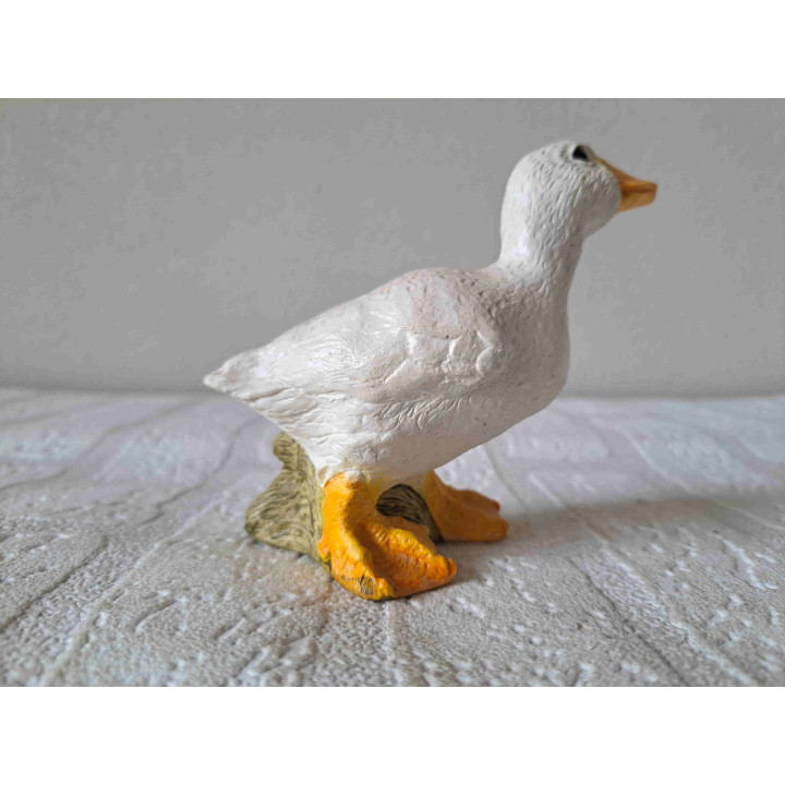 Gans met bloemen, aardewerk 11x5x10cm - dierfiguren