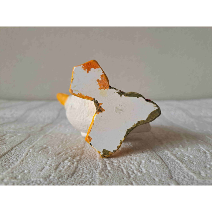 Gans met bloemen, aardewerk 11x5x10cm - dierfiguren