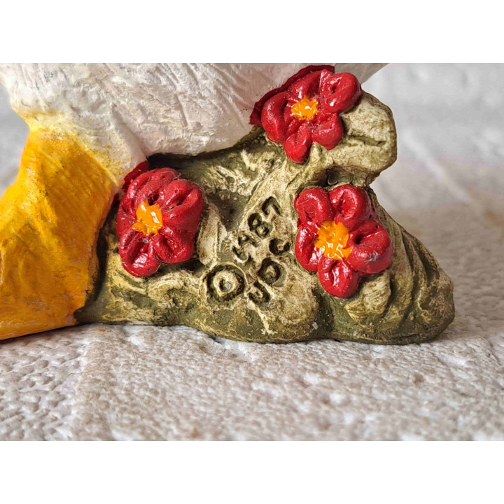 Gans met bloemen, aardewerk 11x5x10cm - dierfiguren