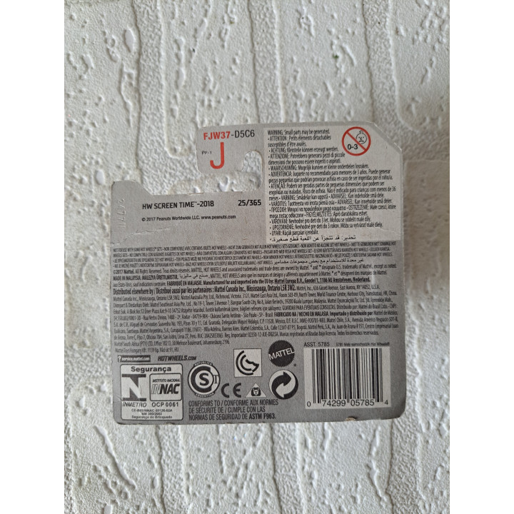 Snoopy Amerikaanse stripreeks Peanuts Hot wheels 2018-025 - Verzamelmodelauto