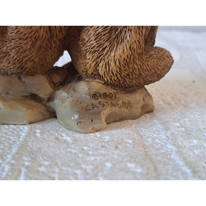 Apen met banaan, kunsthars Castagna Italië 10x7.5x10cm - dierfiguren