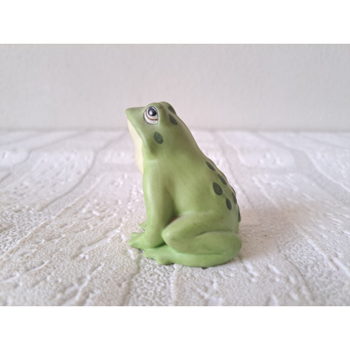 Groene kikker, Franklin Mint porselein 4.5x4.5x5.5cm - dierfiguren