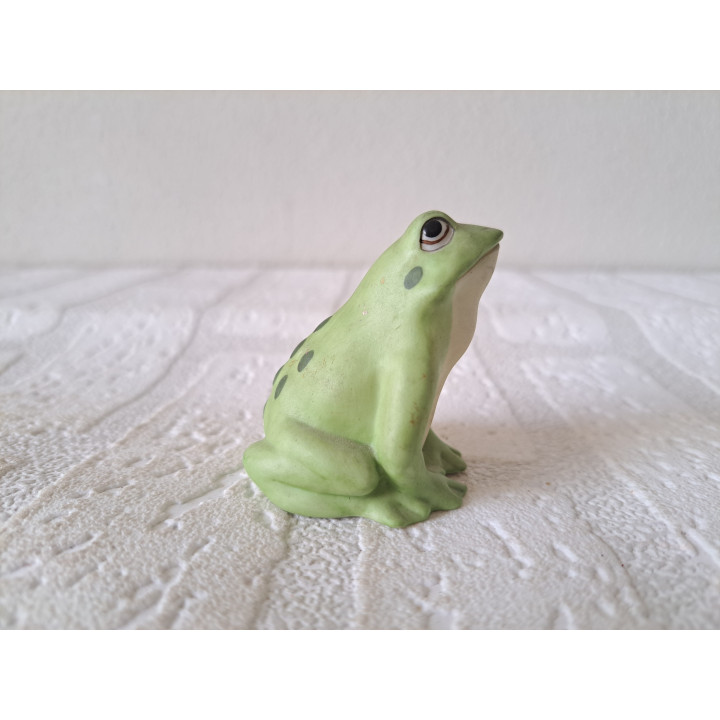 Groene kikker, Franklin Mint porselein 4.5x4.5x5.5cm - dierfiguren