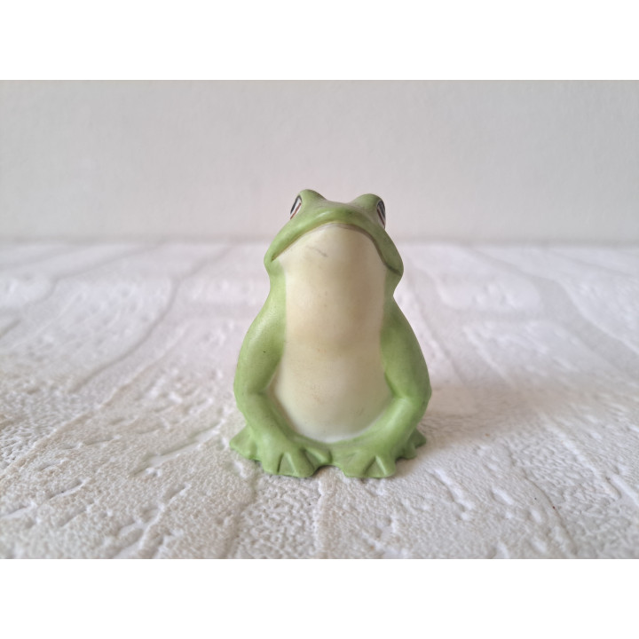 Groene kikker, Franklin Mint porselein 4.5x4.5x5.5cm - dierfiguren