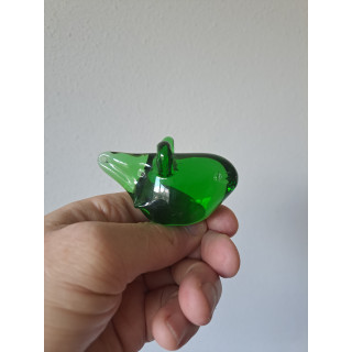 Groene muis van massief glas 8x4x4.5cm