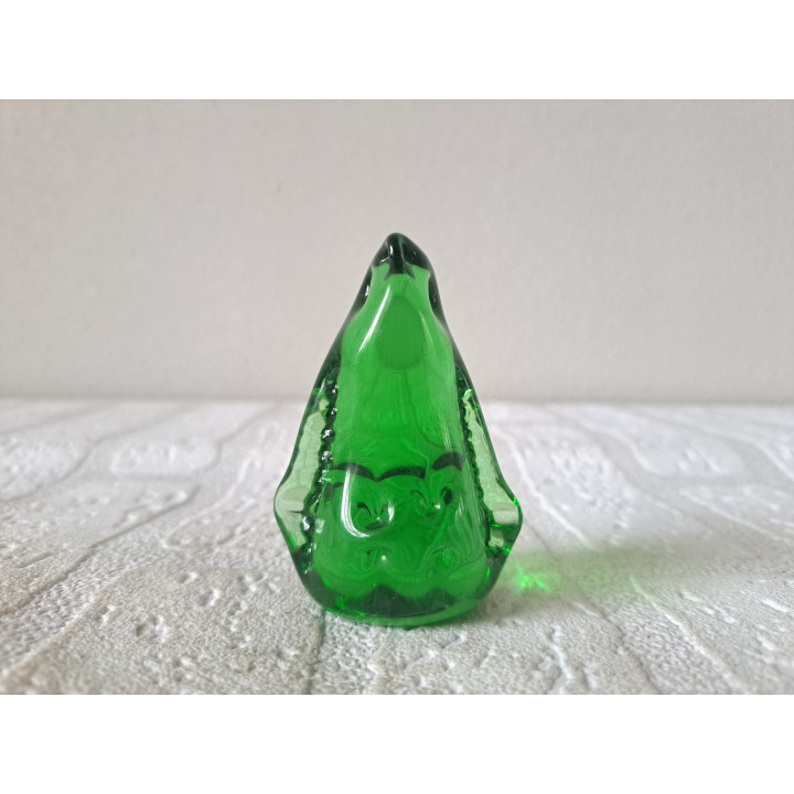 Groene pinguïn van massief glas 5x4x7cm - glas