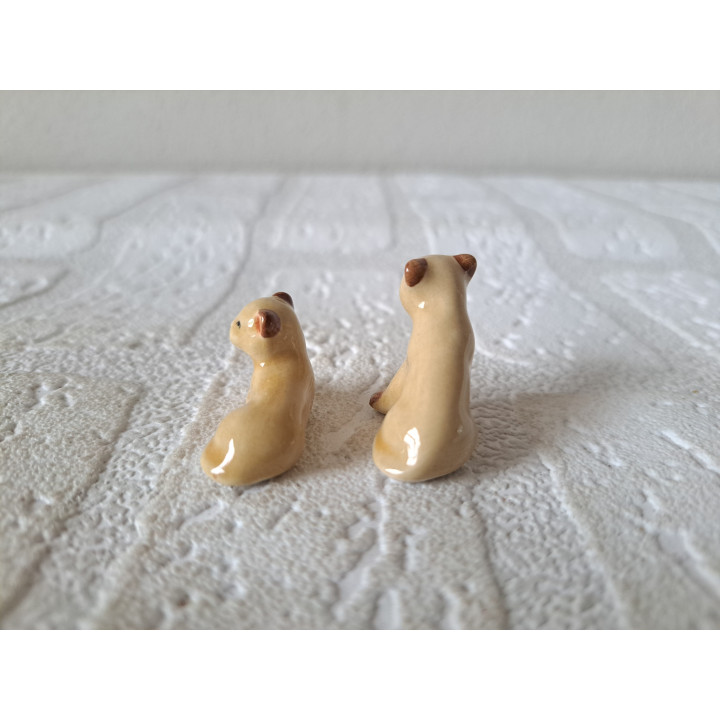 Set jonge leeuwen Welpen, porselein 3x1x2cm - dierfiguren