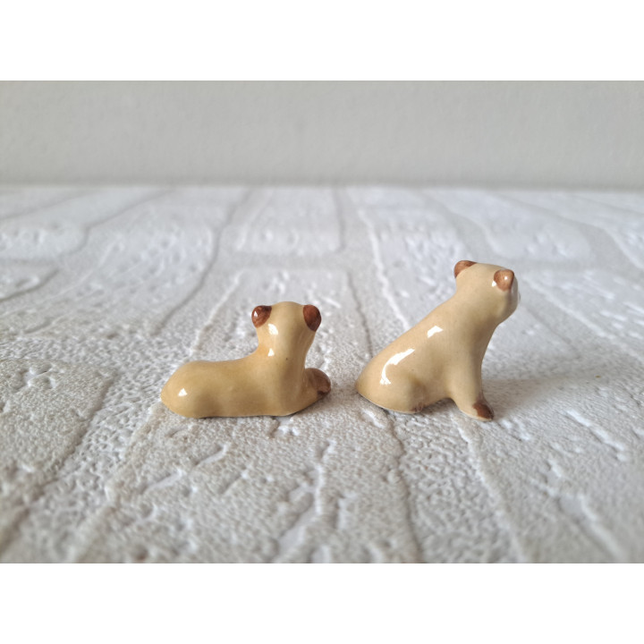 Set jonge leeuwen Welpen, porselein 3x1x2cm - dierfiguren
