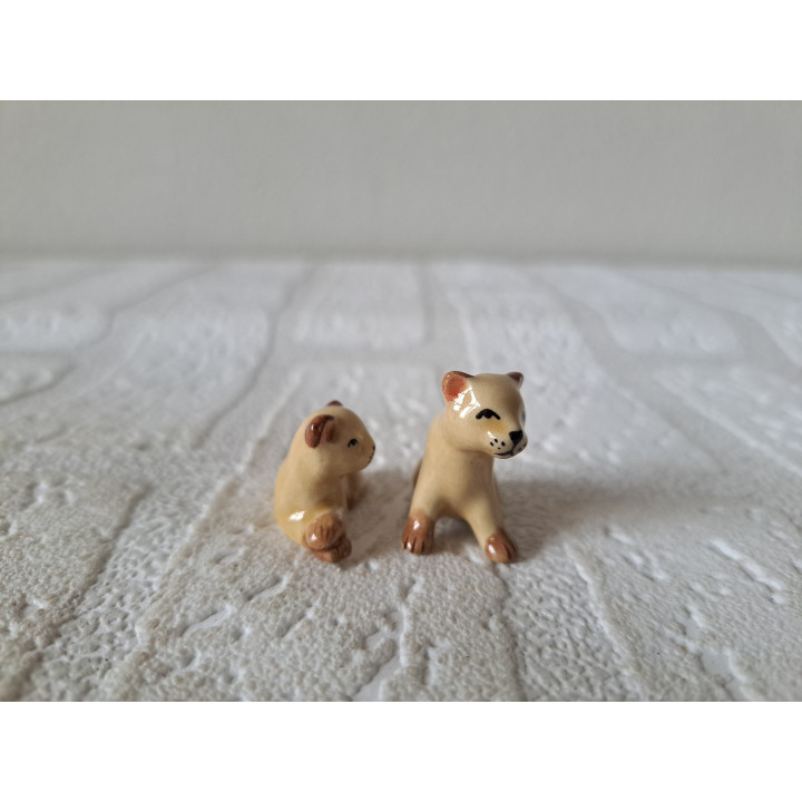 Set jonge leeuwen Welpen, porselein 3x1x2cm - dierfiguren