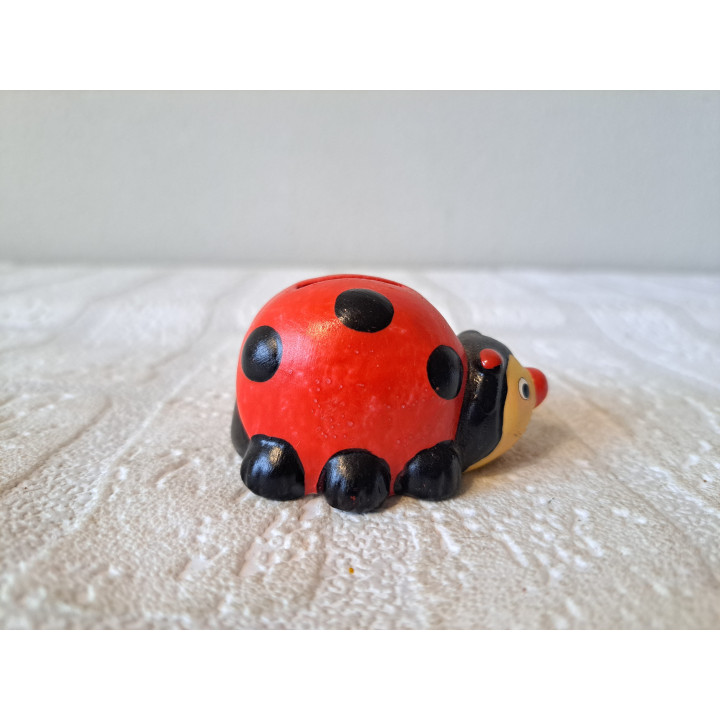 Kleine lieveheersbeestje spaarpot, porselein 6x4x3.5cm - Verzamelobjecten