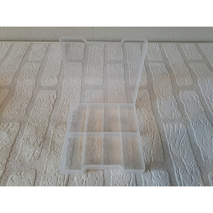 Set 4 stuks opbergdoosjes met ieders 8 vakjes, kunststof 13x13x2cm - opbergdoosjes