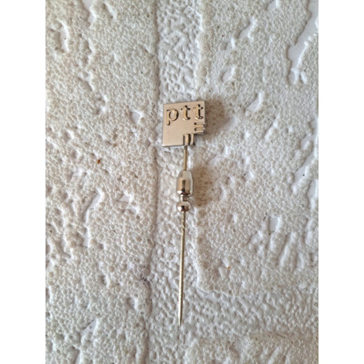 Zilver PTT speld in doosje, Rijksmunt Utrecht, 8x3x2cm - PTT