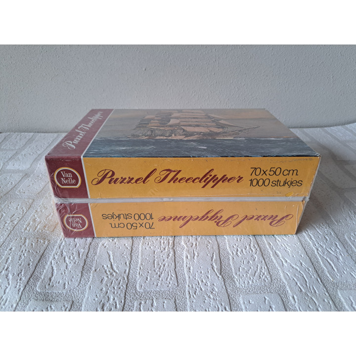 Piggelmee en Theeclipper 2x 1000 stukjes puzzels Van Nelle -  puzzels