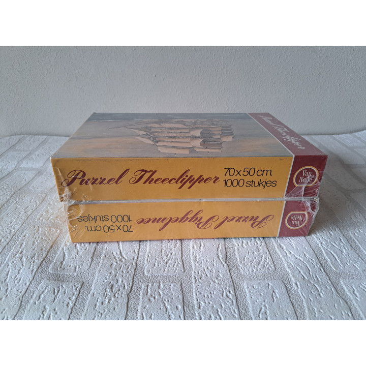 Piggelmee en Theeclipper 2x 1000 stukjes puzzels Van Nelle -  puzzels