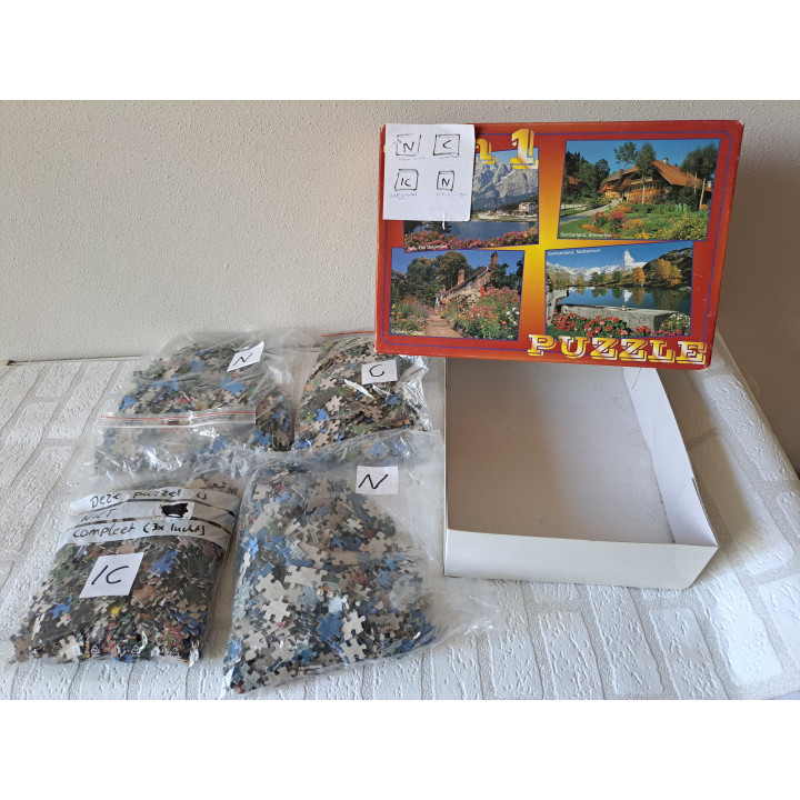 3 verschillende landen puzzels 4x 1000 stukjes 68.5x48.5cm -  puzzels