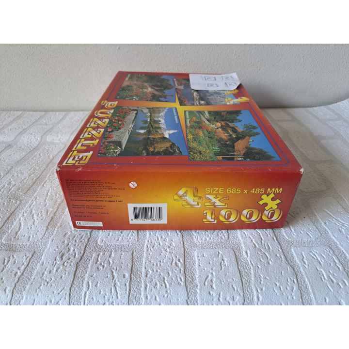3 verschillende landen puzzels 4x 1000 stukjes 68.5x48.5cm -  puzzels