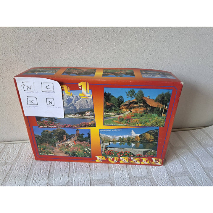 3 verschillende landen puzzels 4x 1000 stukjes 68.5x48.5cm -  puzzels