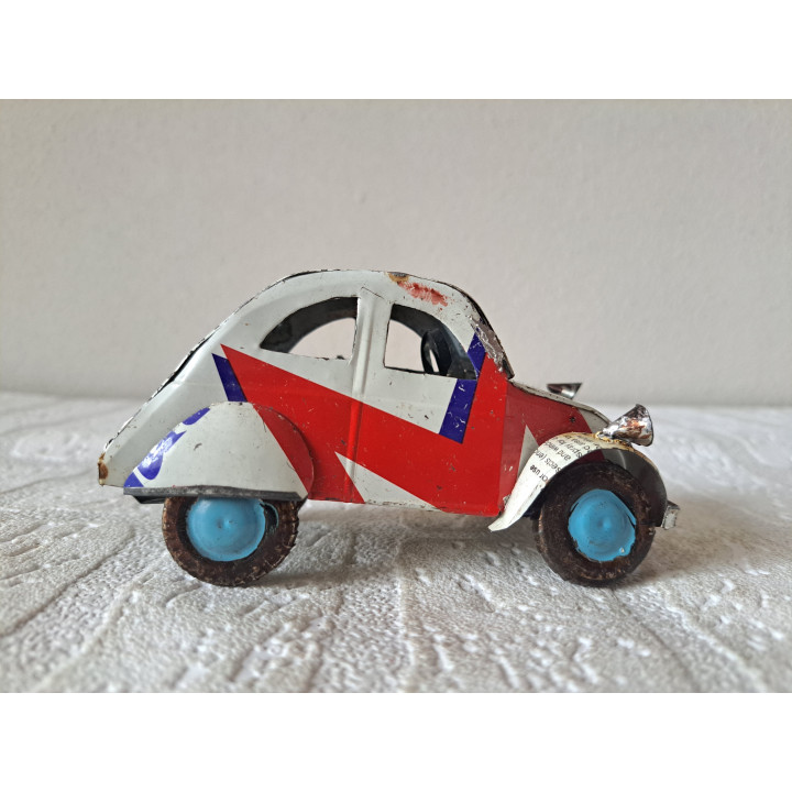 Citroen 2CV met sunroof, blik 12.5x6x6.5cm - modelauto Citroen 2CV met sunroof, blik 12.5x6x6.5cm - modelauto