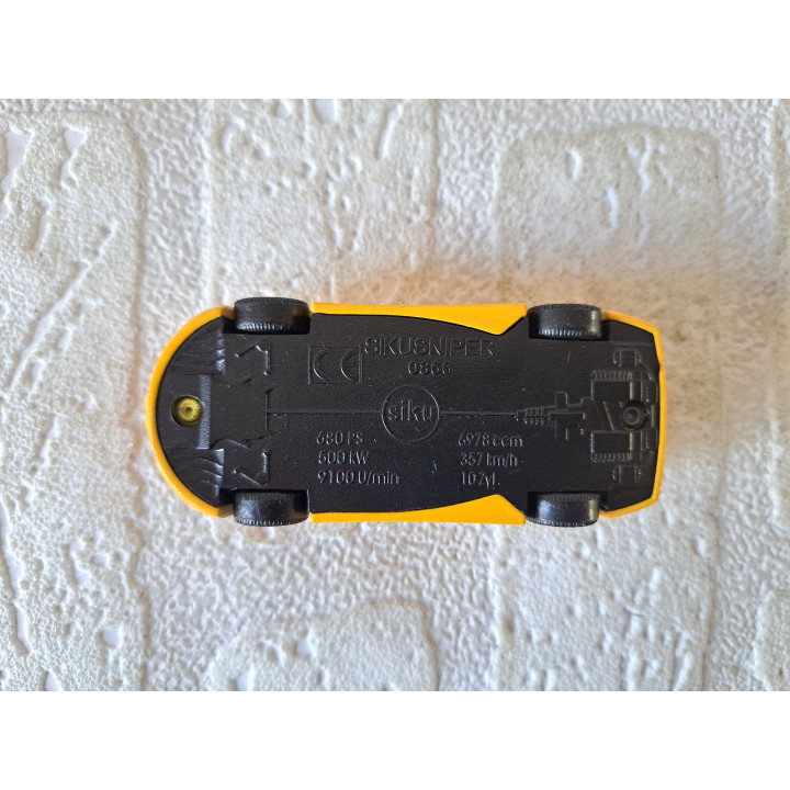 Hispano Suiza HS 21 GTS Sikusniper 1:55 Siku 0866 geel (3) - modelauto