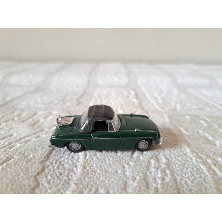 MGB softtop 1:72 Cararama groen, metaal - modelauto