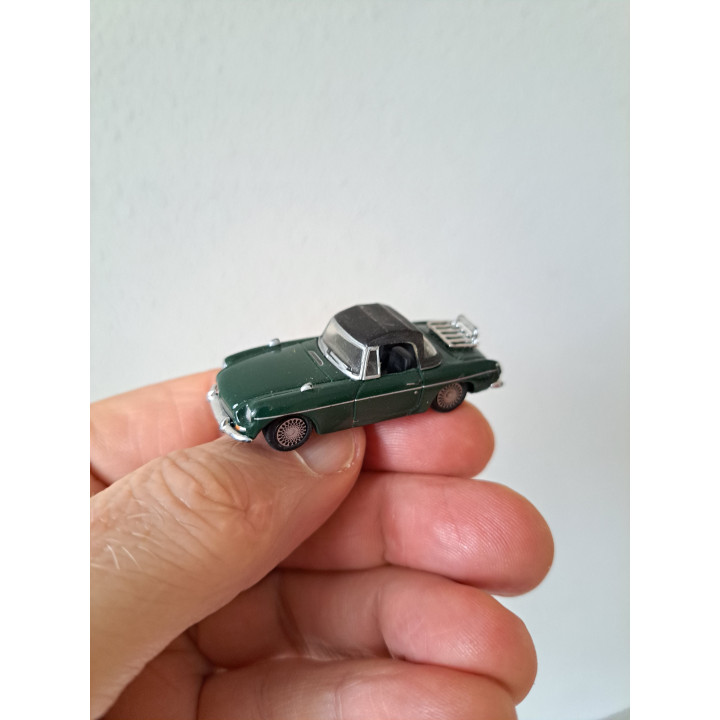 MGB softtop 1:72 Cararama groen, metaal