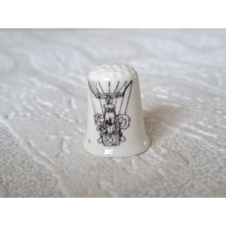 Samen in de luchtballon tekening vingerhoedje