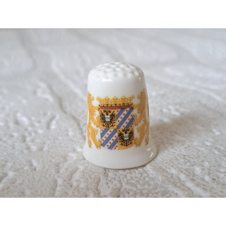 Provinciewapen Groningen met tekst achterkant vingerhoedje - Verzamelobject