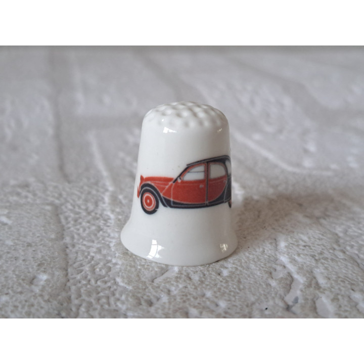 Rood-zwarte Citroen 2CV Charleston vingerhoedje