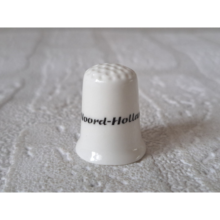 Stadswapen van Noord Holland met tekst achterkant vingerhoed - Verzamelobject