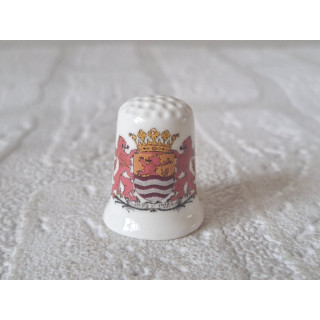 Stadswapen van Zeeland met tekst achterkant vingerhoedje