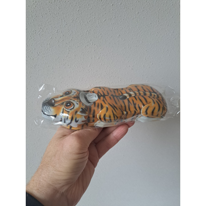 Pennen en potloden bakje met Tijger, blik 20x7x3cm