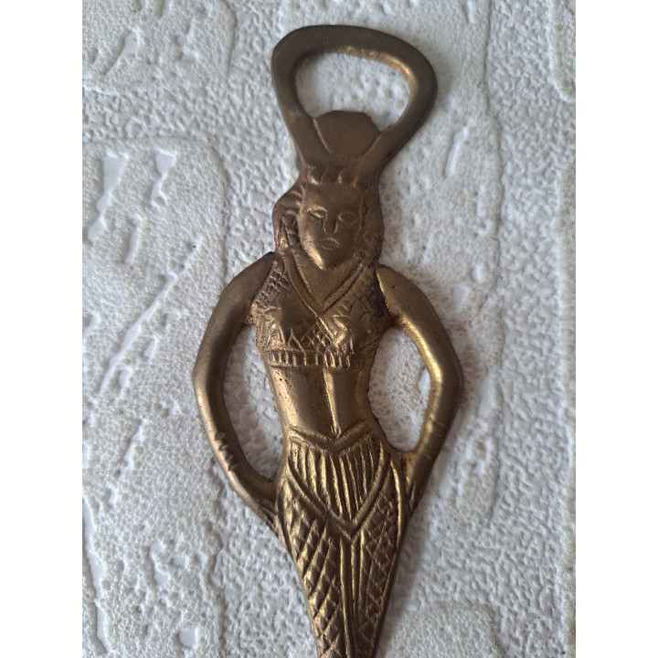 Brief en flesopener, brons 4.5x15.5x0.4cm - flesopener