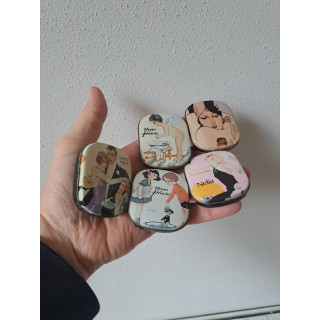 5 stuks zeepdoosjes met zeep, blik 5x6x1.5cm