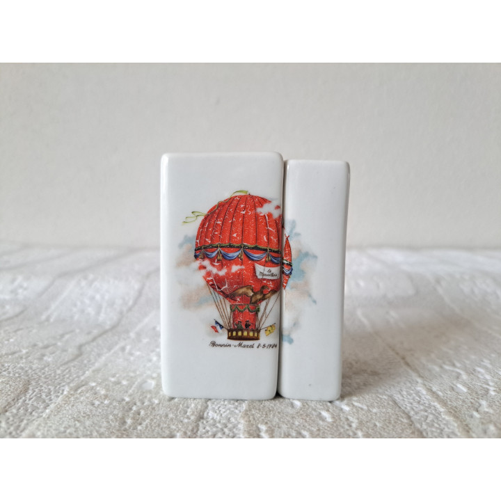 Luchtballon peper en zoutstel, porselein 5x3.5x7cm - peper en zoutstellen
