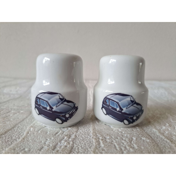 Fiat 500 1956 peper en zoutstel, porselein D5xH6cm - peper en zoutstellen