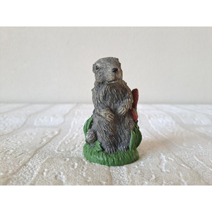 Marmot beeldje uit 1989 - decoratief kunsthars object