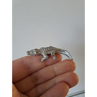 Krokodil, metaal 6x2x1cm