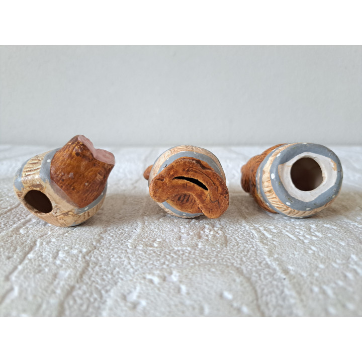 Set beren met vat, aardewerk 4x3.5x6cm - dierfiguren