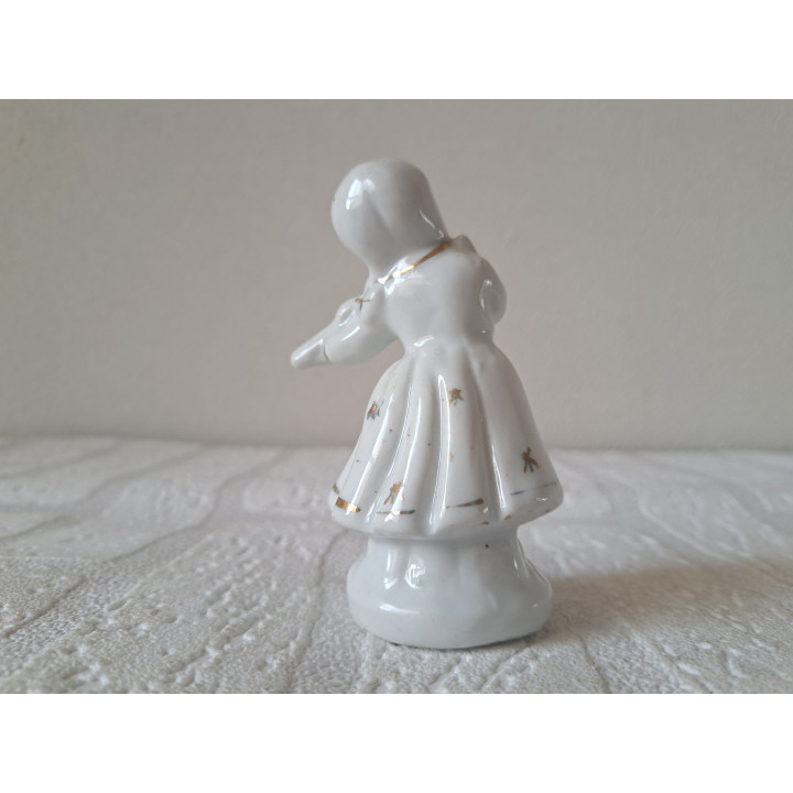 Meisje met jurk en viool, porselein 6x5x10cm - beeldjes