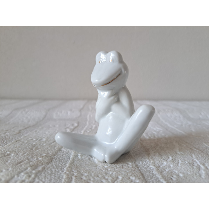 Sitting Frog Porcelain - Decorative Frog Figurine 6x6x7.5cm