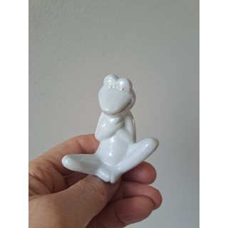 Zittend kikker, porselein 6x6x7.5cm