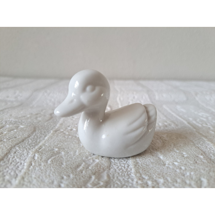 Eend, porselein 5.5x3x4.5cm - dierfiguren