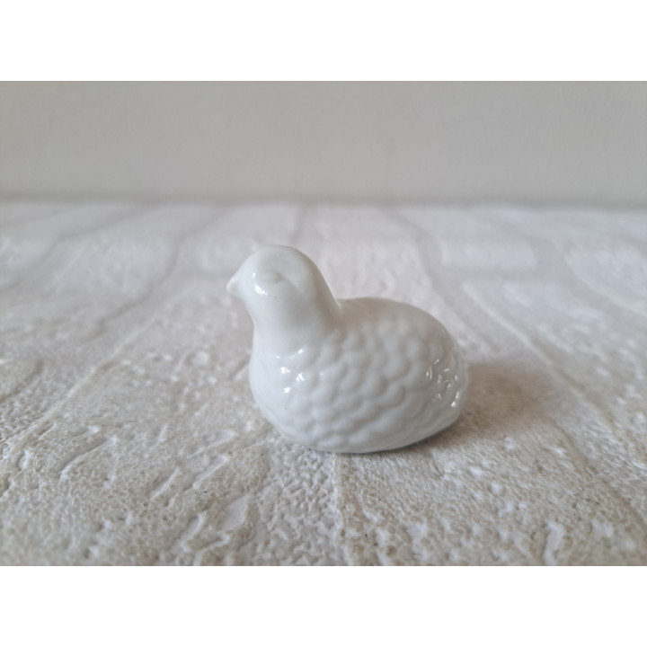 Kwartel vogel, porselein 4.5x3.5x3.5cm - dierfiguren