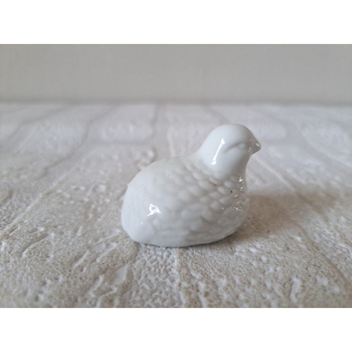 Porseleinen kwartel vogel miniatuur 4.5cm decoratie